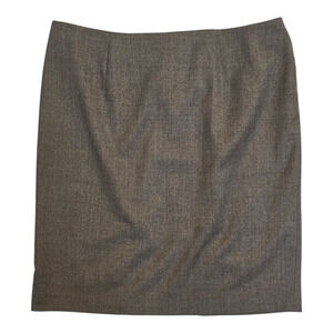 Talbots Womens Pencil Skirt Size 14W Gray Wool Blend Below Knee Professional